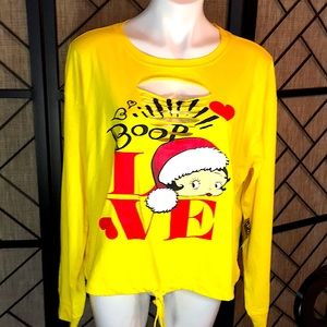 NEW POPULAR SPORTS 3 X BETTY BOOP LONG SLEEVE SHIRT